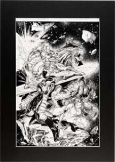 Marc Silvestri and Matt Banning (as Batt) Weapon Zero / Silver Surfer #1 Variant Cover Original Art (Image/Top Cow/Marvel, 1996).