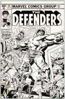 Rich Buckler and Al Milgrom The Defenders #81 Cover Original Art (Marvel, 1980).