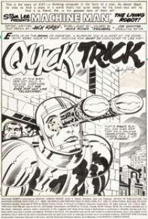 Jack Kirby and Mike Royer Machine Man #6 Splash Page 1 Original Art (Marvel, 1978).
