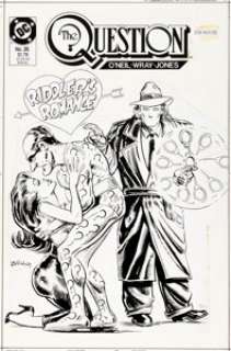 Bill Wray The Question #26 Cover Original Art and Production Stat Group of 2 (DC, 1989). (Total: 2 Original Art)