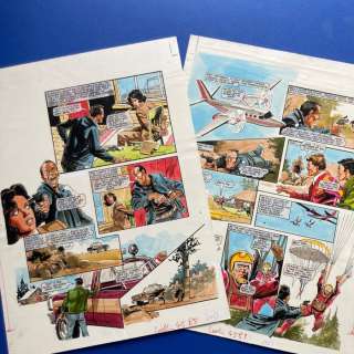 Baikie, Jim - 2x Original page in colour - The Fall Guy - The Madman Named Riley - (1982) | Catawiki