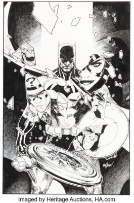 David Marquez Batman: Killing Time Hardcover Collected Edition Variant Cover Original Art (DC, 2022).