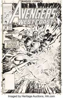 Chris Wozniak Avengers West Coast #64 Cover Original Art (Marvel, 1990).
