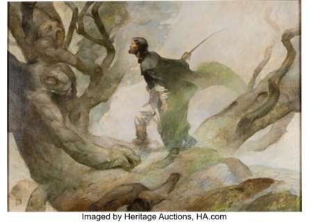 Jeffrey Catherine Jones Jeffrey Jones II Trading Card #78 "Treemen" Painting Original Art (FPG, 1995).