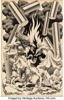 Hannes Bok Seven Out of Time Interior Illustration Original Art (Fantasy Press, 1949). | Heritage