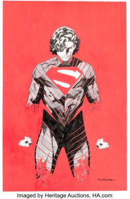 Rafa Sandoval Absolute Superman #1 Second Printing Variant Cover Original Art (DC, 2024). | Heritage