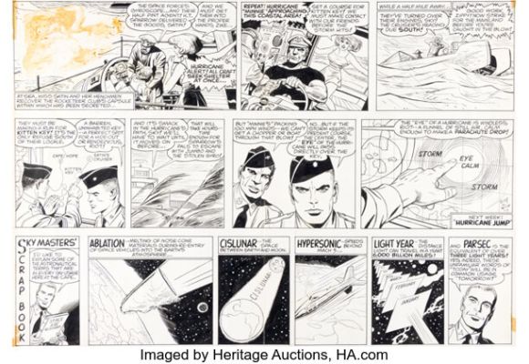 Jack Kirby and Wally Wood Sky Masters of the Space Force Sunday Comic Strip Original Art 11-15-59 (George Matthew Adams Service, 1959).