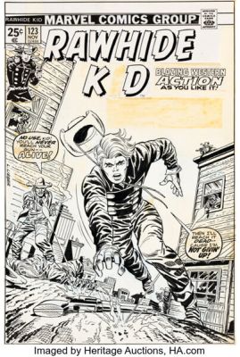 Larry Lieber and Mike Esposito The Rawhide Kid #123 Cover Original Art (Marvel, 1974).