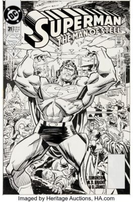 Jon Bogdanove and Denis Janke Superman: The Man of Steel #31 Cover Original Art (DC, 1994). | Heritage