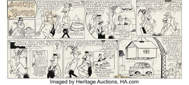 Bill Holman Smokey Stover Sunday Comic Strip Original Art (Chicago Tribune, undated). | Heritage