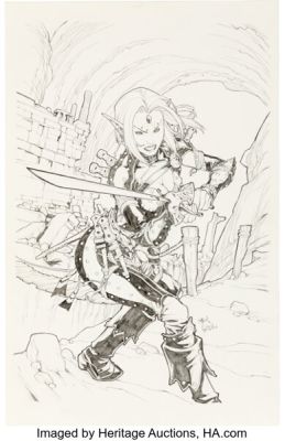 Carlos Gómez Pathfinder #10 Preliminary Cover Original Art (Dynamite, 2013).