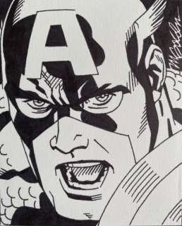 Golden, Michael | Captain America - dessin original à l’encre signé Michael GOLDEN - Page volante - Exemplaire unique - (2011) | Catawiki