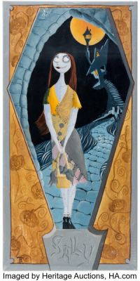 Tim Burtons’ The Nightmare Before Christmas "Sally" Published Original, Acrylic on 15" x 30" Canvas by Tricia Buchanan-Benson (Walt Disney, 2003). | Heritage