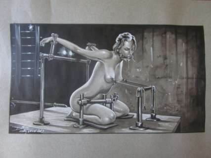 David Ducarteron | David Ducarteron - original illustration "Soumise" - Page volante - Exemplaire unique | Catawiki