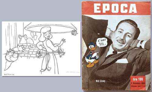 Roberto Ronchi | Cinderella, Walt Disney - Original artwork for a Disney recipes book + The italian magazine "EPOCA" n.9 - (1950/2006) | Catawiki