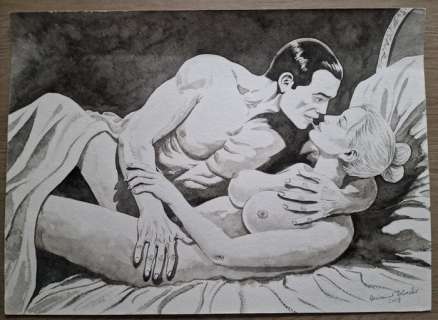 Diabolik - Beniamino Delvecchio - Illustrazione originale - Diabolik ed Eva - (2008) | Catawiki