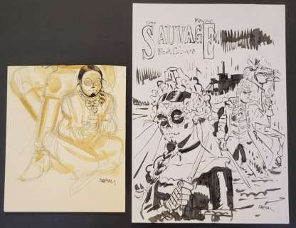 Meynet, Félix - 2x dessin préparatoire - Black Calavera | Catawiki