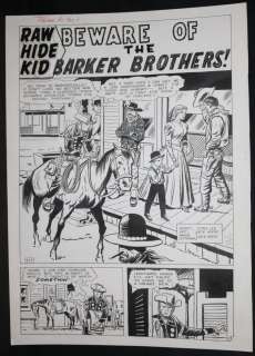 Dick Ayers, Jack Kirby - rawhide kid #32 p. 1 - ‘beware of the barker brothers! ‘ title splash - 1963