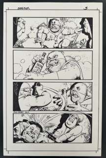 Richard Corben - 1 Published artwork - Masks : Too Hot For TV - Sidekick page 5 Richard Corben très rare Signé 28X43 CM - 2004 | Catawiki