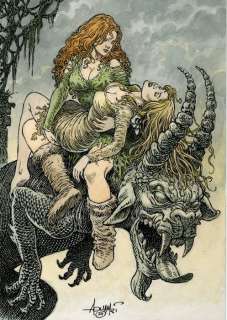 Aouamri, Mohamed - 1 Original colour drawing - Mortepierre - Florie et Bérengère - 2023 | Catawiki