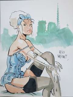 Meynet, Félix - 1 Original colour drawing - Mirabelle - Mirabelle coquine à Paris | Catawiki