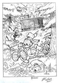 Sergio Cabella Tuffo tra le pepite - original inked unpublished drawing by Sergio Cabella - (2023) | Catawiki