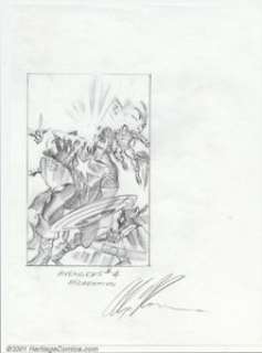 Alex Ross - Original Pencil Prelim for Avengers #4 Cover Recreation (1999). Very cool tight pencil prelim by - | Heritage