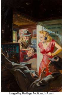Norman Saunders (American, 1907-1989) The Crime of My Life, 10 Story Detective cover, February 1949 Oil on - | Heritage