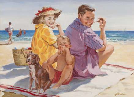 A. Jacobsen (American, 20th Century). It pays to Keep Cool, Calendar illustration, 1961. Gouache on board. 12-1/2 x 17-1... | Heritage