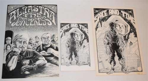 3 P/I COMIC ILLUS. "SPACE AND TIME" SGN. RON WILBER | EstateOfMind