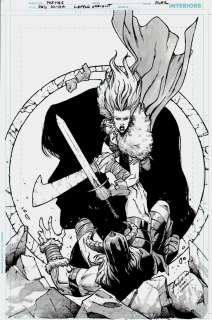 Brent Peeples - Red Sonja #19 Cover (Great Red Sonja Battle Cover with Red Sonja Silhouette in Stone Circle!)