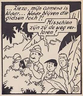 De Moor, Bob - 1 Original page - Nonkel Zigomar, Snoe en Snolleke - De Blauwe vinger (plaat 6 / stroken 21-24) - 1953 | Catawiki