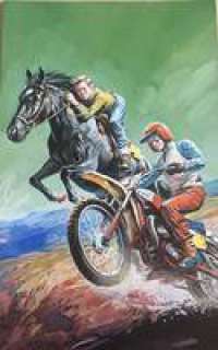 Dino Busett - Original cover for Furia. Cm. 23x37. Tempera su cartone. Signed