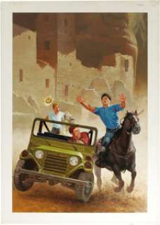 Daniel R. Horne - "Trouble At Coyote Canyon," Hardy Boys #119 Paperback Cover Painting Original Art -