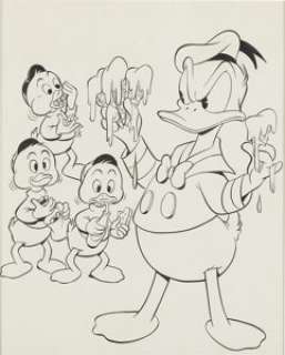 Carl Barks - Walt Disney’s Comics and Stories #214 Cover Recreation Original Art (undated).  Hold onto your - | Heritage