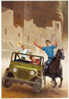 Daniel R. Horne Hardy Boys #119 "Trouble At Coyote Canyon" Paperback Cover Painting Original Art -