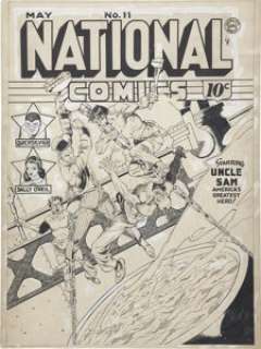 Lou Fine National Comics #11 Uncle Sam Cover Original Art (Quality, 1941). Nothing shouts "Golden - | Heritage