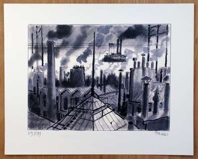 Tardi, Jacques - 1 Offset Print - Les Toits de Paris - 2015 | Catawiki