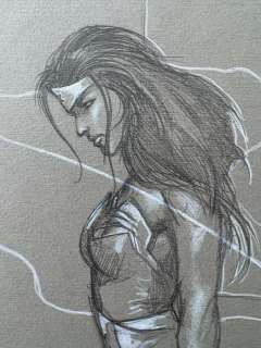 Gabrielle Dell´Otto - 2 Original drawing - Poison Ivy und Wonder Woman auf dunkelgrünlichem Papier - Schönes Paar - 2003 | Catawiki