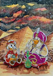 Julian Jordan - 1 Croquis en couleur - Uncle Scrooge - "The Night with the Sultan" | Catawiki