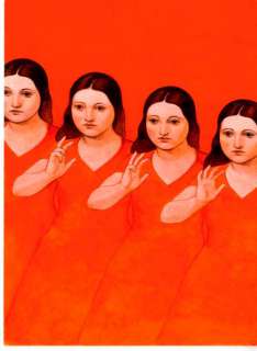 Mornet, Pierre | Femmes en rouge Superbe illustration Ã  l’huile sur papier, | Cornette de St Cyr