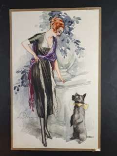 Terzi, Aleandro - 1 Original colour drawing - Dama con Cagnolino | Catawiki