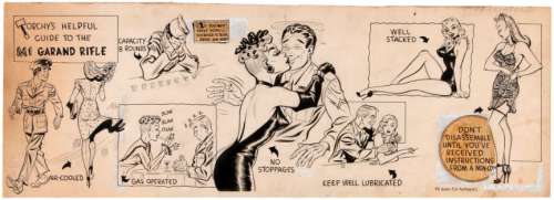 BILL WARD "TORCHY’S HELPFUL GUIDE TO THE M1 GARAND RIFLE" WORLD WAR II ORIGINAL ART. | Hake’s