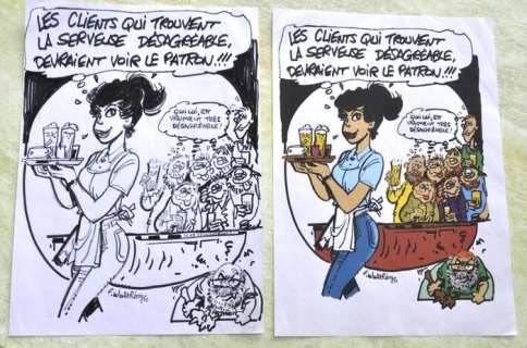 Walthéry, François - 1 Original drawing - La Serveuse - 2017 | Catawiki