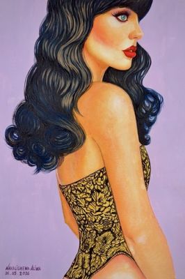 Pin-up Queen Bettie Page - 12x16.5 Hand-Drawn Original Art by Navilishena w/COA | eBay US (Buy It Now)