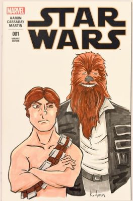 Star Wars 1 - Han Chewie Blank Sketch Variant Cover w/Original Art by Kyle Dean | eBay US (Buy It Now)