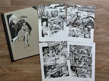 Candita, Giuseppe - 4 Original page - Dragonero Mondo Oscuro - n. 3 + Cartella con disegno - 2023