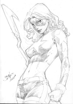 Ed Benes | Stargirl - 09"x12" Pencil | Ed Benes