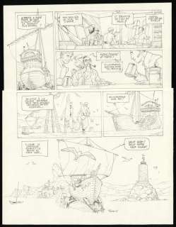 Olivier Roman - Planche originale n°22 accompagnée de sa première étape au crayon - Sprague