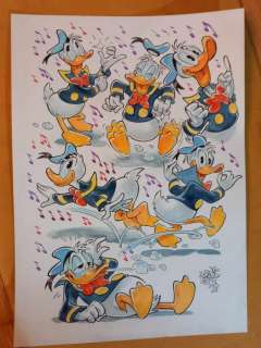 Alessandro Gottardo - 1 Watercolour - Donald Duck - "Donald ha il ritmo nel sangue" - 2021 | Catawiki